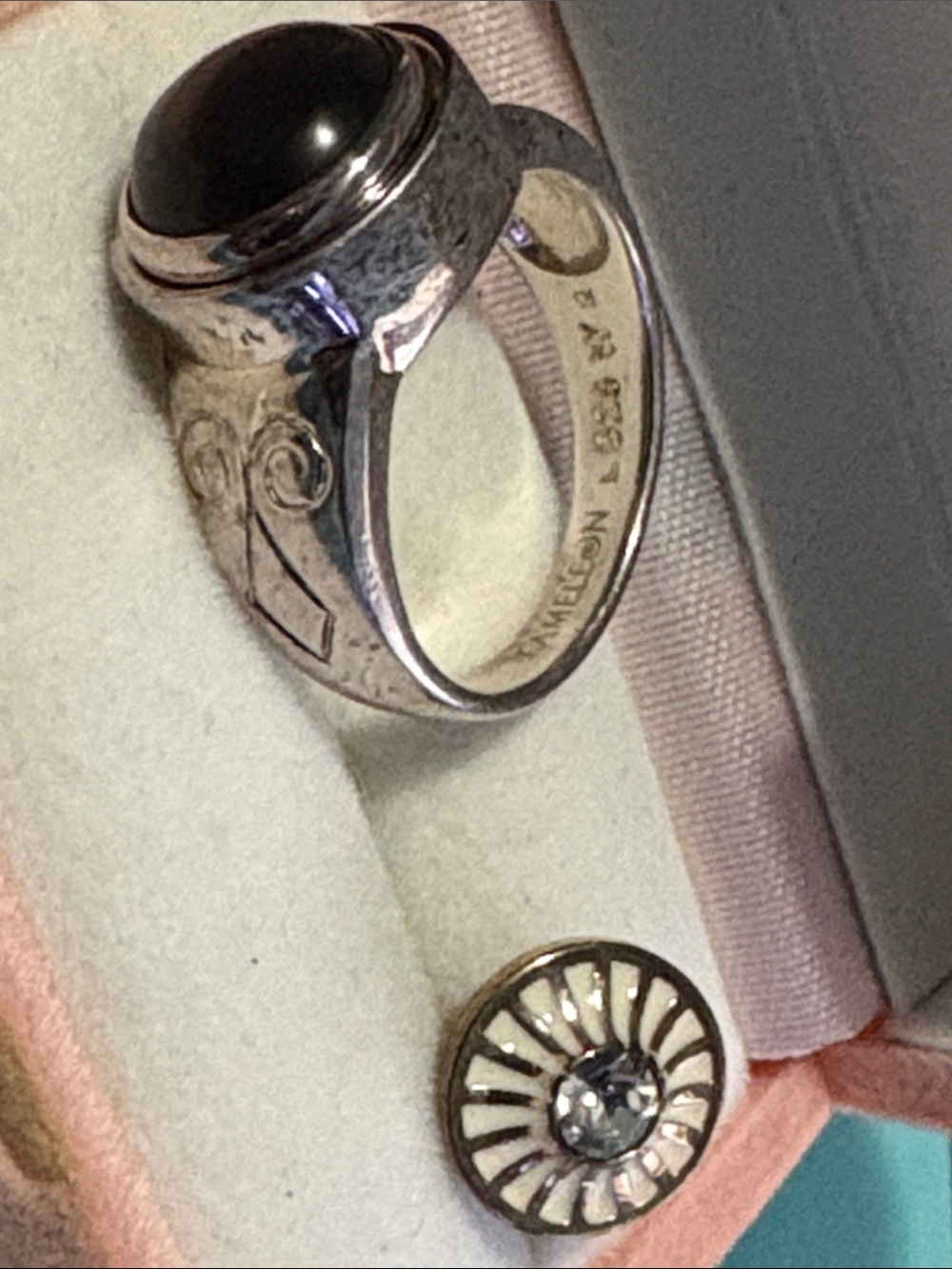 Sterling Silver Statement Ring - Kameleon Co. Size 8 free Jewel Pop NWOT 52A